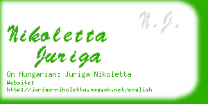 nikoletta juriga business card